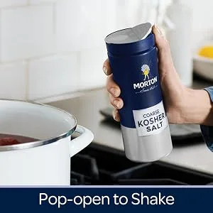 Morton Kosher Salt, Coarse, 48 Ounce - Pop-open to shake