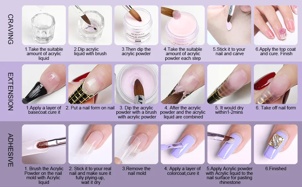 Morovan Monomer Acrylic Nail Liquid - Non-Yellow Nail Monomer Liquid 2PCS 2.5OZ for Acrylic Powder Medium Drying Time - acrylic liquid