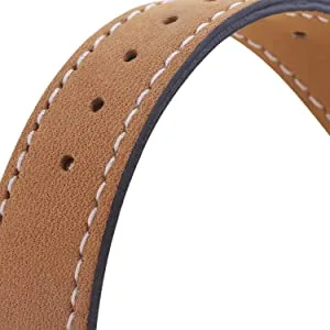Mornex Leather Band Compatible for Fitbit Charge 3/ Charge 4, Replacement Genuine Leather Bands for Women Men 01.Graphite Connector & Brown - leather