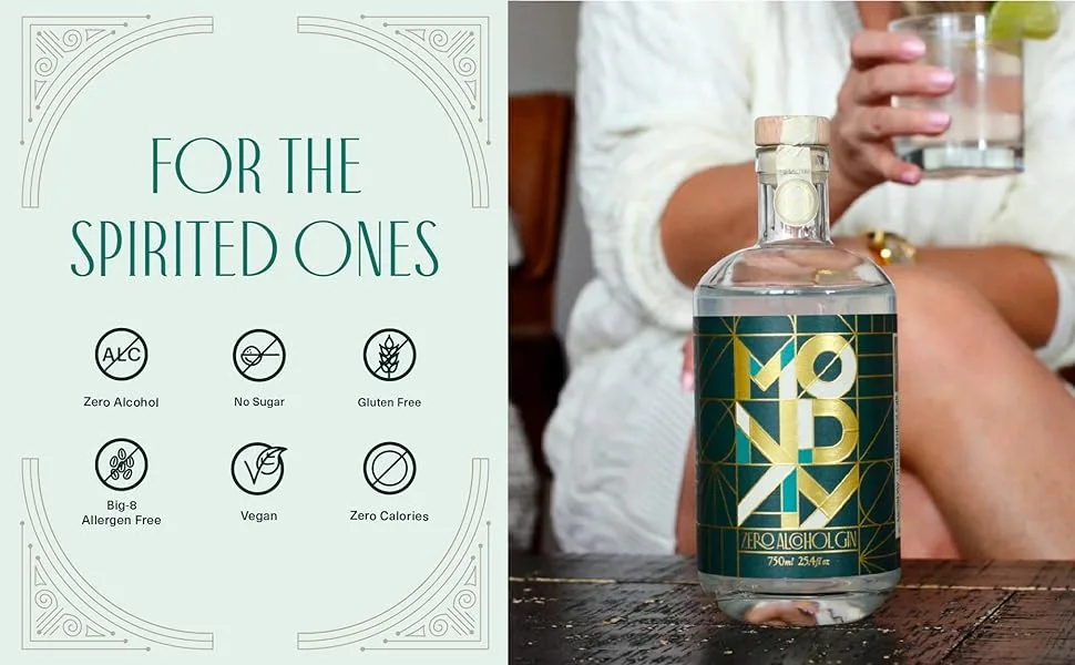 MONDAY Zero Alcohol Gin  An Award Winning Non-Alcoholic Spirit with Zero Carbs, No Sugar, 0 Calories - 750ml - Benefits of Non Alcoholic Drink Monday Gin