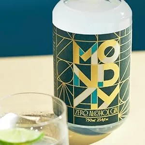 MONDAY Zero Alcohol Gin  An Award Winning Non-Alcoholic Spirit with Zero Carbs, No Sugar, 0 Calories - 750ml - Bottle of Zero Alcohol Gin