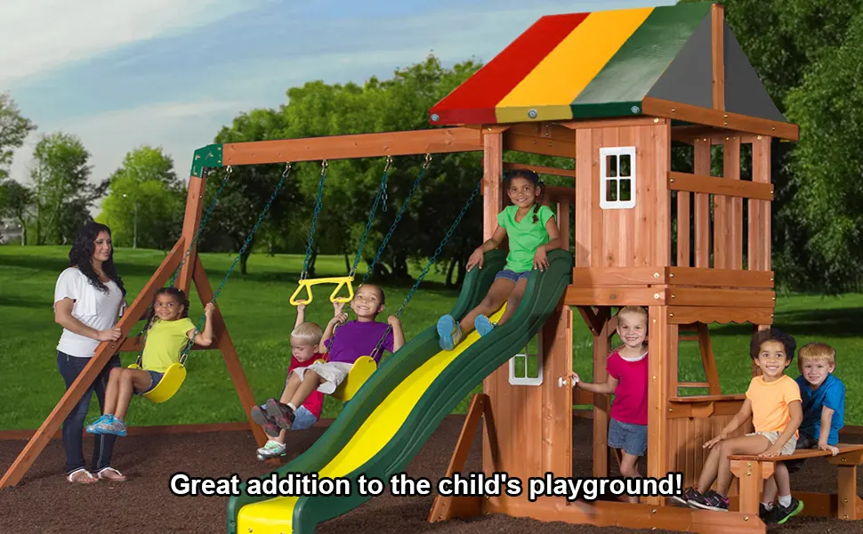 Mofeez 52" x 90" Swing Set Replacement Tarp for Play Set Outdoor, Multi-Color - Mofeez 52