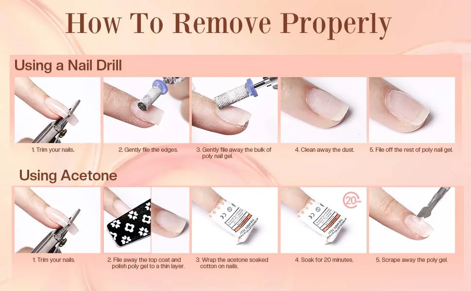 Modelones Poly Nail Gel Kit 30ml 2PCS With Slip Solution Extension Builder Enhancement Professional Starter Kit All-in-One Nail Technician French Kit A1-Nude - polygel kits