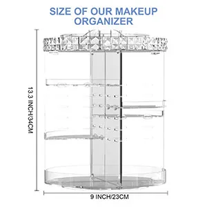 Miserwe Makeup Organizer 360 Degree Rotation 7 Layers Adjustable Storage Different Kinds of Cosmetics Multi-Function Large Capacity Makeup Storage Organizer Great for Bathroom Dresser Vanity - product information 4