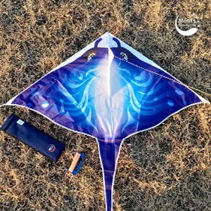 Mint's Colorful Life Devil Fish Kite for Kids Adults,Easy to Fly Delta Kite Single Line Large, Kite Handle Include Blue - product information 18