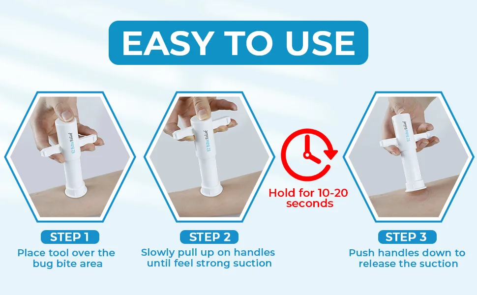 Mini Venom Extractor, Premium Bite Relief Suction Tool for Outdoor&Hiking, Backpacking and Camping, Sting Suction Pump, Compact and Kid Friendly (A White, 1 Pack) - bite relief suction tool