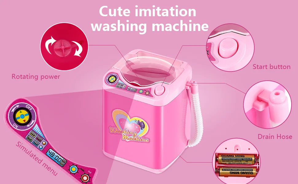 Mini Makeup Brush Cleaner Device Plastic Electric Automatic Washing Machine Sponge Cleaning Toy for Girls Ladies - product information 7