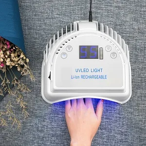 MINI LOP 64W Rechargeable Pro LED Gel Nail UV Light Wireless UV LED Nail Lamp Cordless Led Light for Nails(White) - UV LED NAIL LAMP