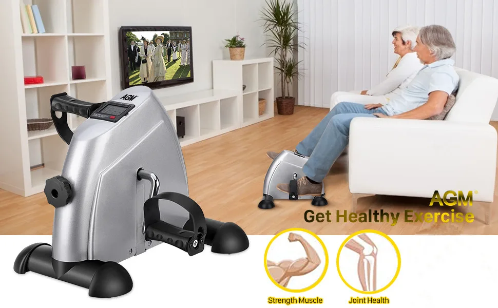 Mini Exercise Bike, Under Desk Bike, Arm & Leg Peddler Machine with LCD Screen Display, Portable Cycle - product information 1