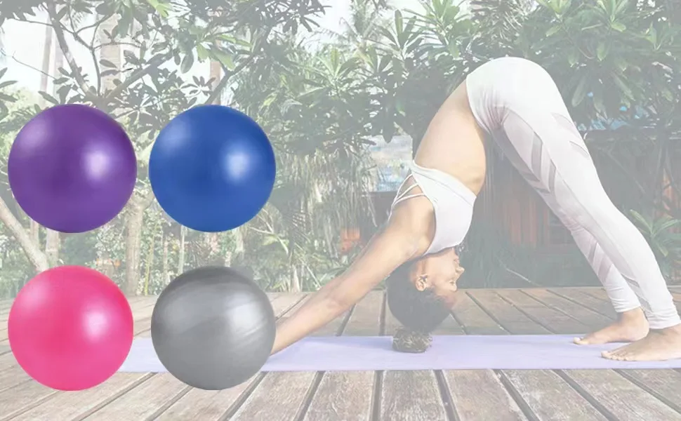 Mini Exercise Barre Ball for Yoga,Pilates, Stability Exercise Home Workout , Core Training and Physical Therapy Small Bender Ball 9 Inch with Inflatable Straw - 128998