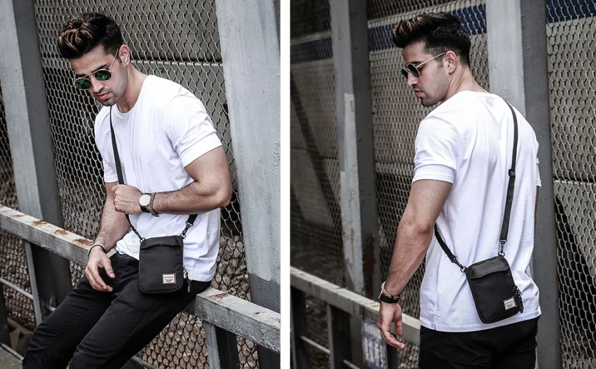 Mini Crossbody Bag Small Shoulder Bag For Men, Women Mini Messenger Satchel Bag Black - 765-m