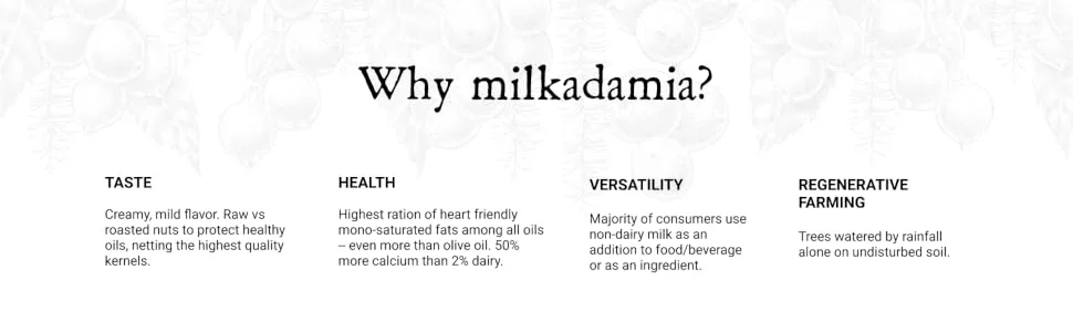 milkadamia Macadamia Milk, Latte Da Barista Blend - 32 Oz, 2 Count - product information 6