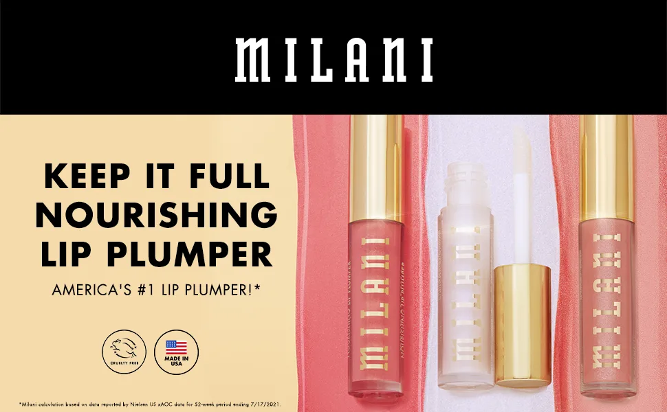 Milani Keep It Full Nourishing Lip Plumper - Champagne (0.13 Fl. Oz.) Cruelty-Free Lip Gloss for Soft, Fuller-Looking Lips - Keep it full lip plumper