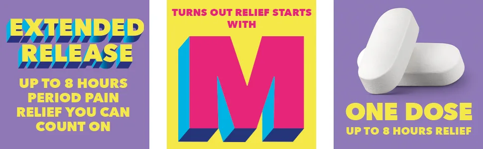 Midol Long Lasting Relief, Menstrual Pain Reliever & Fever Reducer, Caplets with Acetaminophen for Menstrual Symptom Relief - 20 Count (Packaging May Vary) - Extended release, up to 8 hours period pain relief you can count on, one dose up to 8 hours relief