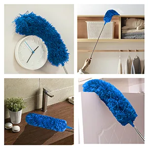 Microfiber Duster, Feather Duster with 100 Inch Telescoping Extension Pole, Reusable Bendable Dusters, Washable Lightweight Dusters for Ceilings Fans 2022 Upgrade Blue - product information 5