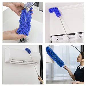 Microfiber Duster, Feather Duster with 100 Inch Telescoping Extension Pole, Reusable Bendable Dusters, Washable Lightweight Dusters for Ceilings Fans 2022 Upgrade Blue - product information 6