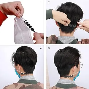 MIAODAM Adjustable Mask Extender Strap, Mask Ear Saver, Mask Holder, Mask Straps, Masks Extension Masks Buckle Ear Protectors (5PCS, Black) 5 Black - neck strap for face mask face mask ear saver mask holder clip plastic mask holder mask ear protector