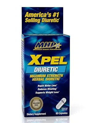 MHP Xpel Maximum Strength Diuretic Capsules, 80 Count (Pack of 2) (Packaging May Vary) - XPEL