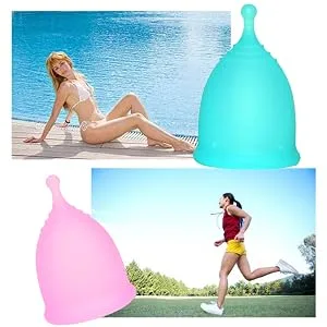 Menstrual Cups Multi Pack Heavy Flow Flexible Disposable Softcup Small Or Large Two Pack with Storage Silicone Soft Cups Menstrual Organic Cups Large Large (Pack of 2) Blue - period cup