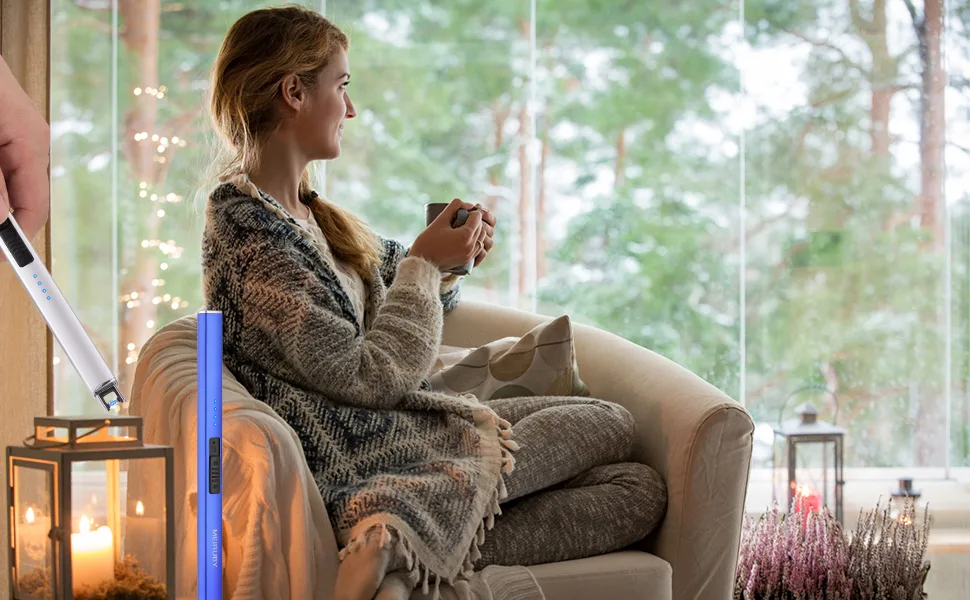 MEIRUBY Lighter Electric Lighter Candle Lighter Rechargeable USB Lighter Arc Lighters for Candle Camping Family Use Rose Gold - MEIRUBY Electric lighter