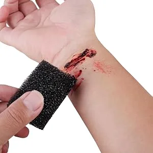 MEICOLY Stipple Sponge Halloween Makeup Xmas Blood Scar Stubble Wound Cosplay Art Shaping Special Effects,3pcs,Black - stipple sponge