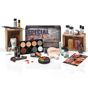 Mehron Makeup Special FX Makeup Kit for Halloween, Horror, Cosplay, Trauma, Blood Special Effects, Wounds, Injuries, Stage, Theater, Education, Old Age Effects - special effects makeup kit beginners zombie fx palette white black make up vampire girls todoroki
