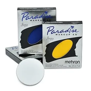 Mehron Makeup Paradise Makeup AQ Refill (LIGHT BLUE) - Mehron Brillant Gold Dore black green white blue squid nyx ben nye