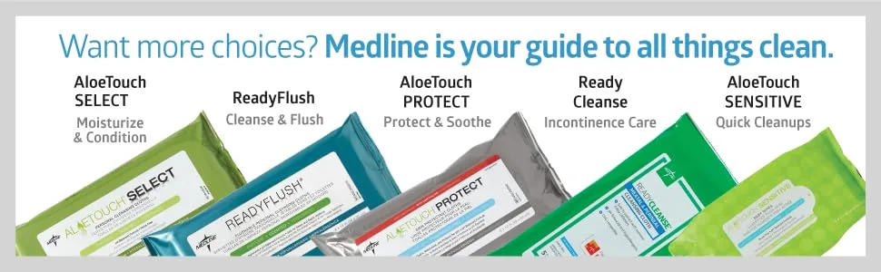 Medline ReadyFlush Large Adult-Sized 8x12 Personal Cleansing Cloths - Tub of 60 Flushable Wipes - product information 11