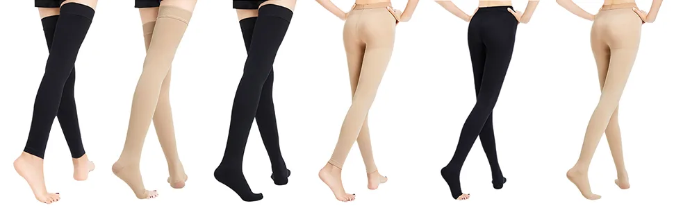 Medical Compression Pantyhose for Women Men - Opaque Compression Stockings 20-30mmHg Firm Graduated Support Hose Tights - product information 9