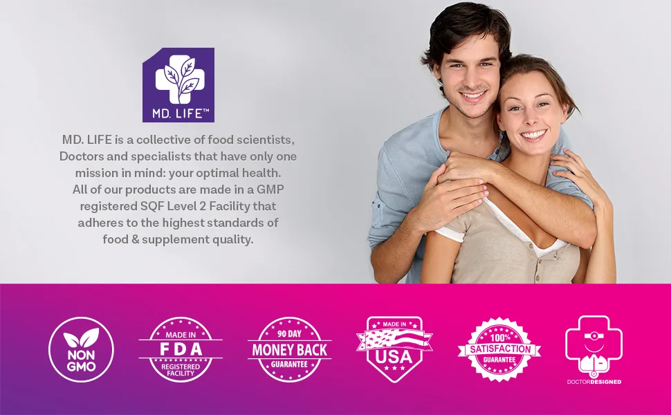 MD. Life L-Methylfolate 1 mg - Active Folate 1 Mthfr Support Supplement Professional Strength Methyl Folate - Immune Support, Essential Amino Acids & Brain Supplement- 90 Vegan Capsules 90 Count (Pack of 1) - MD. Life Folate B12 Vitamin for mood homocysteine methylation immune active folate double strength