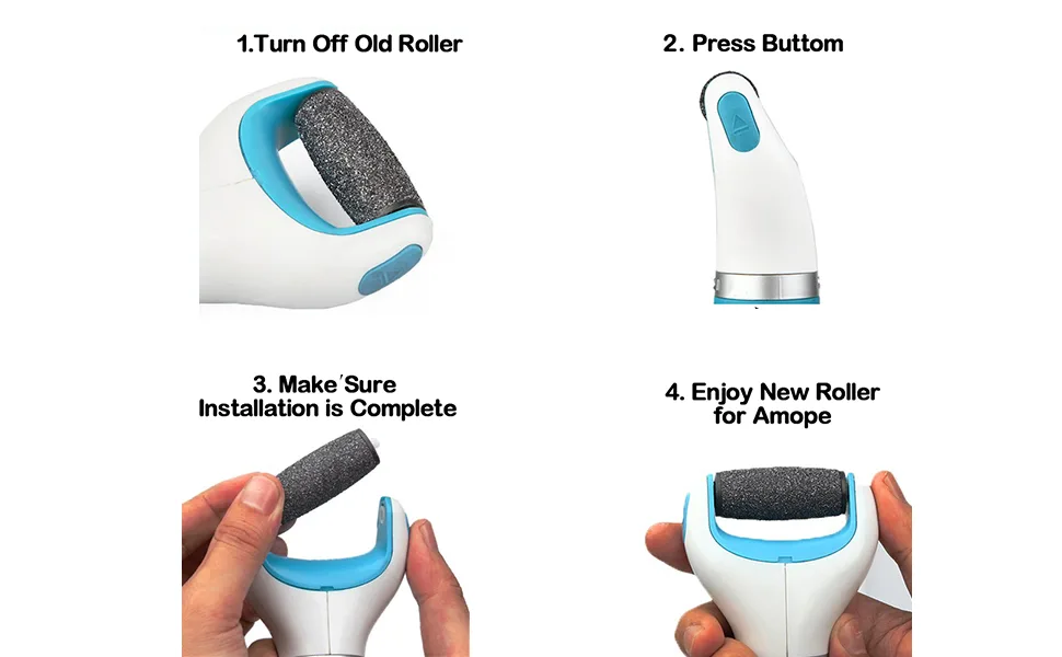 Mayting Replacement Roller for Amope Pedi Foot Scrubber, Callus Remover for Feet, Roller Refill Heads, 2 Extra Coarse&1 Regular Coarse - foot scrubber