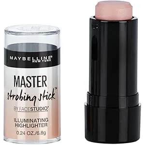 Maybelline New York Makeup Facestudio Master Strobing Stick, Medium - Nude Glow Highlighter, 0.24 oz. - master strobe highlighting stick