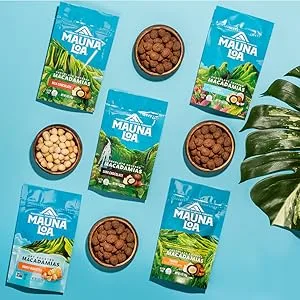 Mauna Loa Premium Hawaiian Chocolate Covered Macadamia Nuts, Dark Chocolate Sea Salt Caramel, Cocoa Dusted, 8 Oz Bag (Pack of 1) - Mauna Loa, Macadamia, chocolate, premium, nuts, hawaiian host, vegan, gluten free, non-gmo, honey