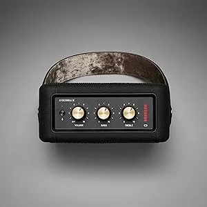 Marshall Stockwell II Portable Bluetooth Speaker - Black and Brass Black and Brass Speaker - Customize Your Sound
