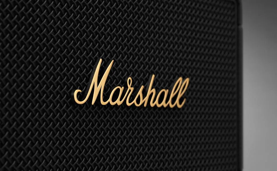 Marshall Kilburn II Bluetooth Portable Speaker - Black & Brass Black and Brass Speaker - A STOUT-HEARTED HERO WITH 20+ HOURS OF PORTABLE PLAYTIME