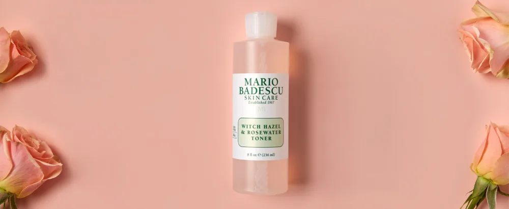 Mario Badescu Alcohol-Free Witch Hazel Facial Toner with Aloe Vera, 8 Fl Oz Rosewater - banner