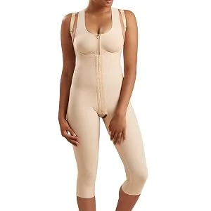 Marena Recovery Mid-Calf-Length Post Surgical Compression Girdle with High-Back - Stage 1 Black X-Small - marena