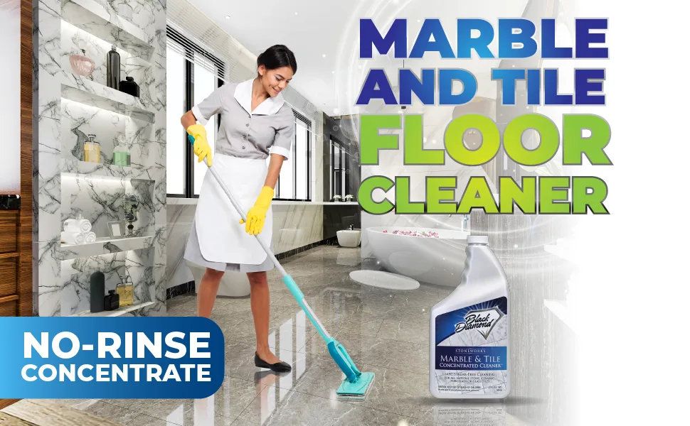 MARBLE & TILE FLOOR CLEANER. Great for Ceramic, Porcelain, Granite, Natural Stone, Vinyl and Brick. No-rinse Concentrate.(1-Quart) 1 Quart - Great for Ceramic, Porcelain, Granite, Natural Stone, Vinyl and Brick. No-rinse Concentrate