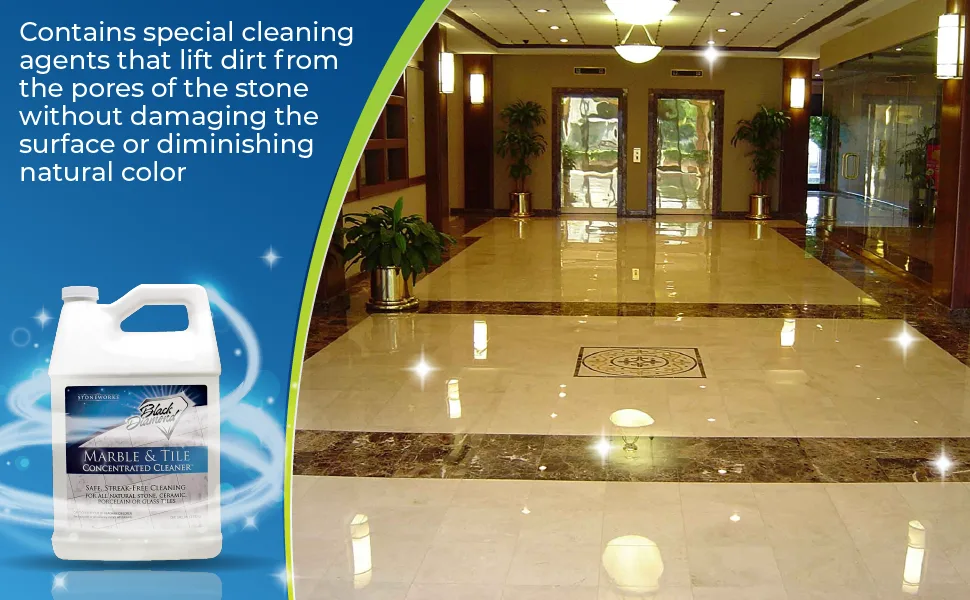 MARBLE & TILE FLOOR CLEANER. Great for Ceramic, Porcelain, Granite, Natural Stone, Vinyl and Brick. No-rinse Concentrate.(1-Quart) 1 Quart - MARBLE AND TILE CLEANER