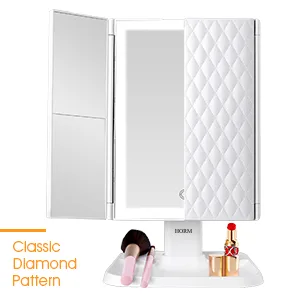 Makeup Mirror Vanity Mirror with Lights - 3 Color Lighting Modes 72 LED Trifold Mirror, 1x/2x/3x Magnification, Touch Control Design, Portable High Definition Cosmetic Lighted Up Mirror White - product information 3