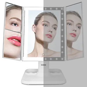 Makeup Mirror Vanity Mirror with Lights - 3 Color Lighting Modes 72 LED Trifold Mirror, 1x/2x/3x Magnification, Touch Control Design, Portable High Definition Cosmetic Lighted Up Mirror White - product information 7