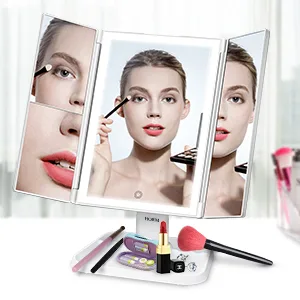 Makeup Mirror Vanity Mirror with Lights - 3 Color Lighting Modes 72 LED Trifold Mirror, 1x/2x/3x Magnification, Touch Control Design, Portable High Definition Cosmetic Lighted Up Mirror White - product information 8