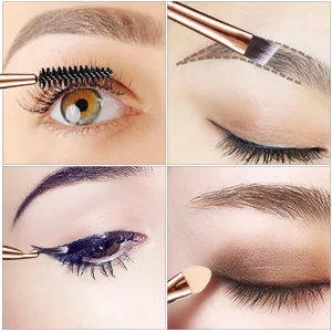 Makeup Brushes DUAIU 16Pcs Premium Synthetic Eyeshadow brushes Eyebrow Eyeliner Blending Marble Handle Brushes sets with Pink Cosmetic Bag Eyebrow Tweezers Nose Scissors - product information 8