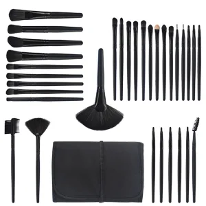 Makeup Brushes 32pcs, Yuwaku Professional Makeup Brush Set, Kabuki Face Eyes Shadow Eyeliner Foundation Blush Lip Powder Liquid Cream Blending Brushes (BLACK) - make up brush