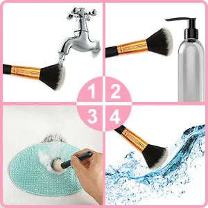 Makeup Brush Cleaner Mat Silicone Brush Cleaning Mat Big Size Make Up Brush Clean Pad with Suction Cup for Makeup Brush Cleaning (Green) - Makeup Brush Cleaner