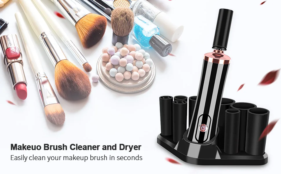 Makeup Brush Cleaner Dryer, Neeyer Super-Fast Electric Brush Cleaner Machine Automatic Brush Cleaner Spinner Makeup Brush Tools black - product information 1