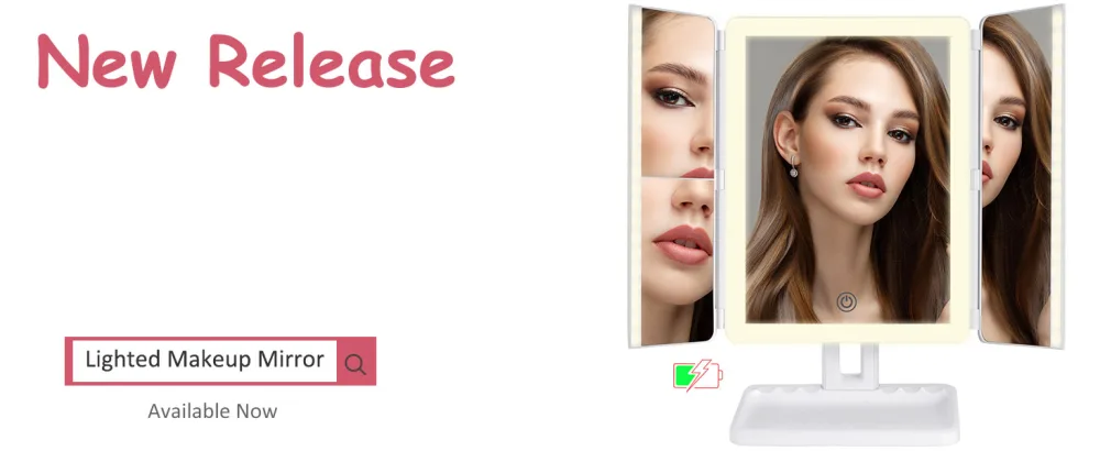 Magnifying Mirror 10X 1X Double Sided Magnification Makeup Vanity Mirror Rechargeable Lighted Mirror with 3 Color Setting Adjustable Rotation LED Vanity Desk Mirror White(Not Include Bag) - lighted makeup mirror