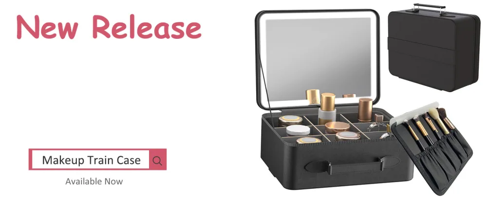 Magnifying Mirror 10X 1X Double Sided Magnification Makeup Vanity Mirror Rechargeable Lighted Mirror with 3 Color Setting Adjustable Rotation LED Vanity Desk Mirror White(Not Include Bag) - Makeup Case with Lighted Mirror
