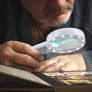 Magnifying Glass with Light,30X High Power Jumbo Lighted Magnifiers Lens for Seniors Reading Small Print,Stamps, Map,Inspection, Macular Degeneration - reading