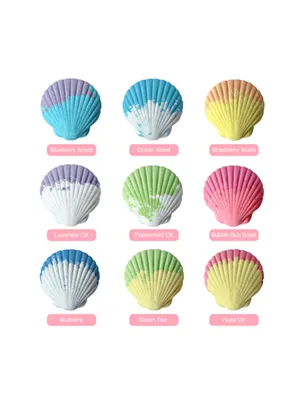 Magic Shell Bath Bomb Gift Set for Kids, 9 Pack Bath Bombs with Little Mermaid for Girls, Organic Bath Bombs with Surprise Inside. 9 Count (Pack of 1) - 9 different scent